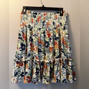 Ralph Lauren Women's Smocked Floral Tiered Flowy Skirt